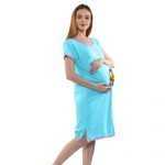 3 693 Women's Pregnancy Tunic Clothes Nightshirt Ma pizza Top Printed Design