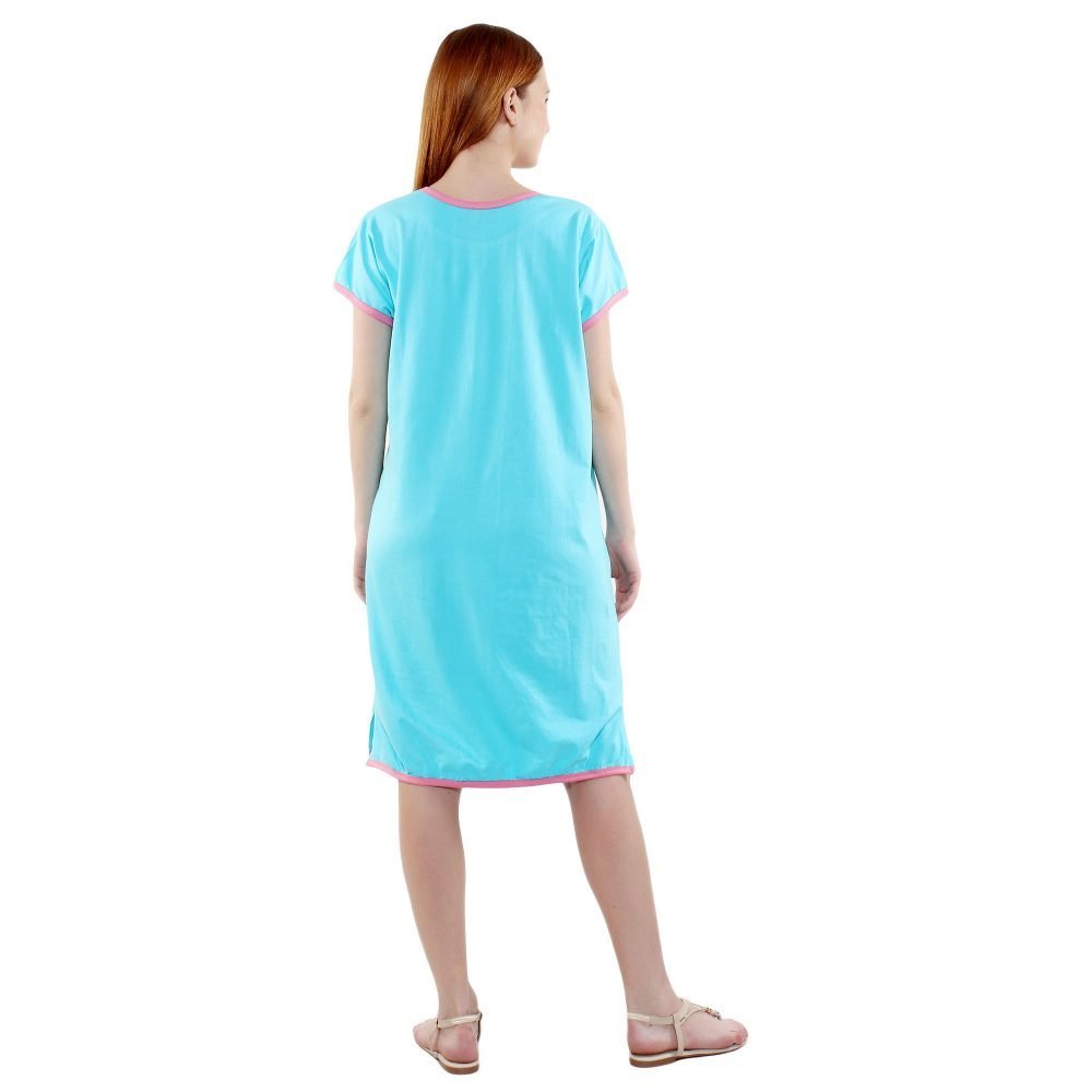 4 466 Women's Pregnancy Tunic Clothes Nightshirt Girl peeking cross zip Top Printed Design