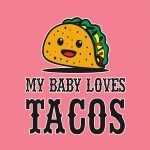 6 113 Women Pregnancy Tshirt with MY baby loves tacos Printed Design