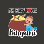 6 629 MY BABY LOVES BIRIYANI - Women's Maternity Top Tunic Pregnancy Clothes Nightshirt Printed Design Round Neck Half Sleeves - Perfect Gift for Next Mom to Be