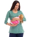 81Bze5SloNL. UL1500 Maternity Feeding Tops Pregnancy T-Shirt for Women -Premium Cotton Feeding Tops Short Sleeve Round Neck Stylish and Modern Tees