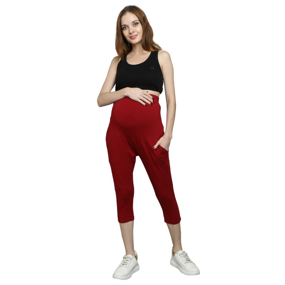 044A5478 Maternity Yoga Pants Capris for Women -Pregnancy Pants Over-Belly Design and Elastic Waistband -Ideal GIft for Women and All Mums-to-Be