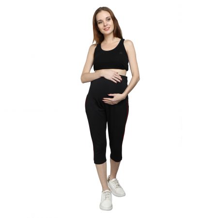 044A6263 Maternity Yoga Pants Capris for Women -Pregnancy Pants Over-Belly Design and Elastic Waistband -Ideal GIft for Women and All Mums-to-Be