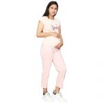 Maternity Comfort Pants Bubble Gum 01 Maternity Comfort Cotton Pants Women -Pregnancy Pants Over-Belly Design and Elastic Waistband -Ideal GIft for Women and All Mums-to-Be