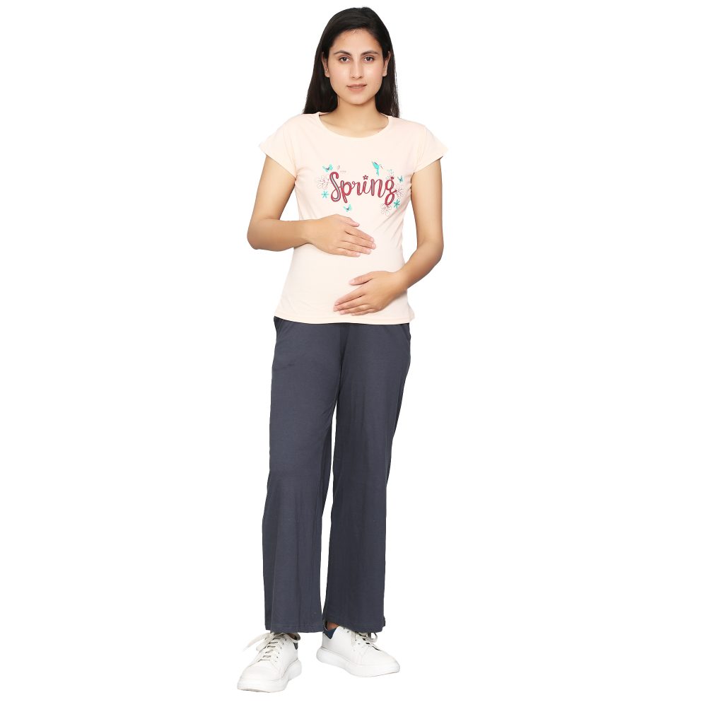 Maternity Palazzo Pants Grey 01 Maternity Palazzo Pants for Women -Pregnancy Pants Over-Belly Design and Elastic Waistband -Ideal Gift for Women and All Mums-to-Be