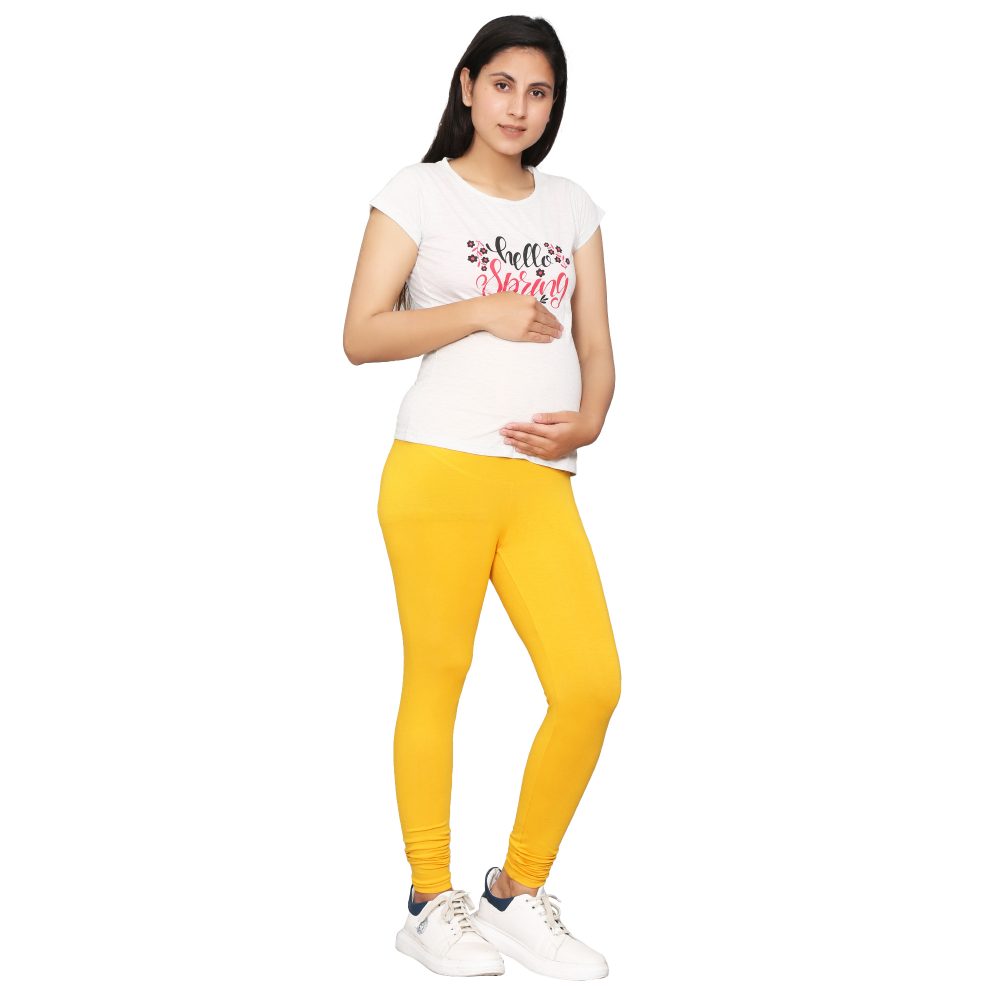 Maternity Viscose Leggings yellow 01 Maternity Viscose Leggings Pants Women -Pregnancy Pants Over-Belly Design and Elastic Waistband -Ideal GIft for Women and All Mums-to-Be
