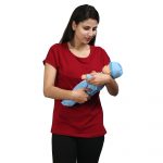 YY8A1773 Maternity Feeding Tops Pregnancy T-Shirt for Women - Premium Cotton Feeding Tops Short Sleeve Round Neck Stylish and Modern Tees
