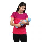 YY8A1796 Maternity Feeding Tops Pregnancy T-Shirt for Women -PremiumCotton FeedingTops Short Sleeve Round Neck Stylish and Modern Teeswith dual color