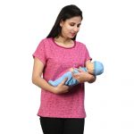YY8A1991 Maternity Feeding Tops Pregnancy T-Shirt for Women - Premium Cotton FeedingTops Short Sleeve Round Neck Stylish and Modern Tees with Heart Designs