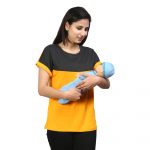 YY8A2042 Maternity Feeding Tops Pregnancy T-Shirt for Women -PremiumCotton FeedingTops Short Sleeve Round Neck Stylish and Modern Teeswith dual color