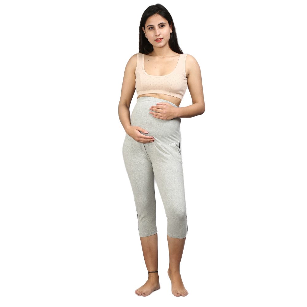 YY8A2507 Maternity Yoga Pants Capris for Women -Pregnancy Pants Over-Belly Design and Elastic Waistband -Ideal GIft for Women and All Mums-to-Be