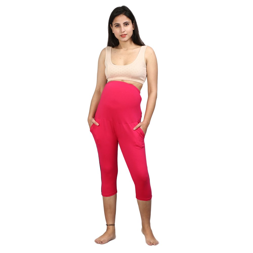 YY8A2516 Maternity Yoga Pants Capris for Women -Pregnancy Pants Over-Belly Design and Elastic Waistband -Ideal GIft for Women and All Mums-to-Be