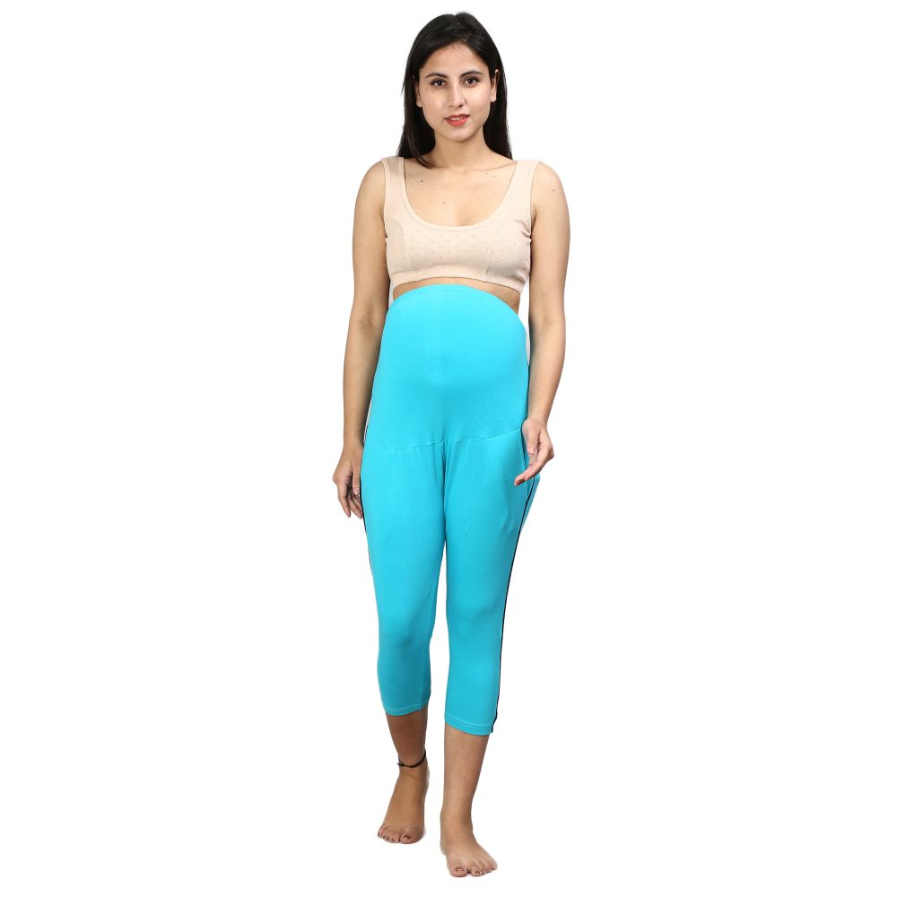 YY8A2525 Maternity Yoga Pants Capris for Women -Pregnancy Pants Over-Belly Design and Elastic Waistband -Ideal GIft for Women and All Mums-to-Be