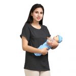 YY8A2644 Maternity Feeding Tops Pregnancy T-Shirt for Women - Premium Cotton Feeding Tops Short Sleeve Round Neck Stylish and Modern Tees