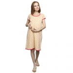 044A5117 Women's Maternity Feeding Top Tunic Pregnancy Clothes Nightshirt Heart Designs Round Neck Half Sleeves -Perfect Gift for Next Mom to Be