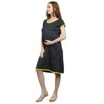 044A5185 Women's Maternity Feeding Top Tunic Pregnancy Clothes Night shirt Solid ColorRound Neck Half Sleeves -Perfect Gift for Next Mom to Be