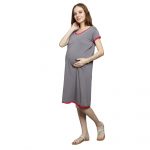 044A5214 Women's Maternity Feeding Top Tunic Pregnancy Clothes Nightshirt Printed Designs Round Neck Half Sleeves -Perfect Gift for Next Mom to Be