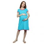 044A5232 Women Pregnancy feeding tunic top with Girl Cross Zip Printed Design