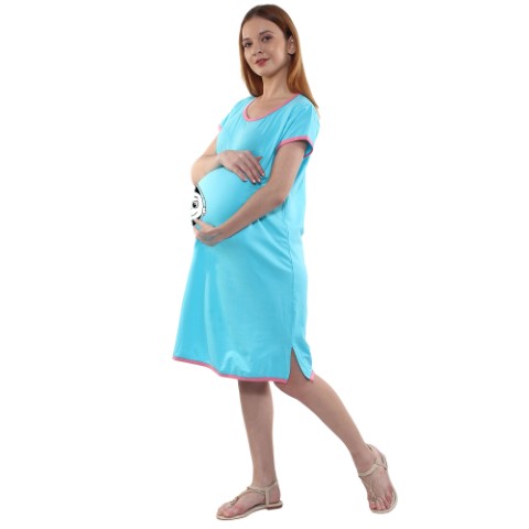4 Women Pregnancy feeding tunic top with Baby Peek Printed Design