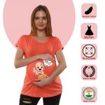 01 11 Women Pregnancy Tshirt with Amma Benne Dose Printed Design