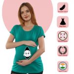01 Women Pregnancy Tshirt with Baby Peek Printed Design