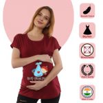 01 59 Women Pregnancy Tshirt with Is It Time Yet Printed Design
