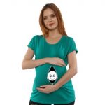 01a Women Pregnancy Tshirt with Baby Peek Printed Design