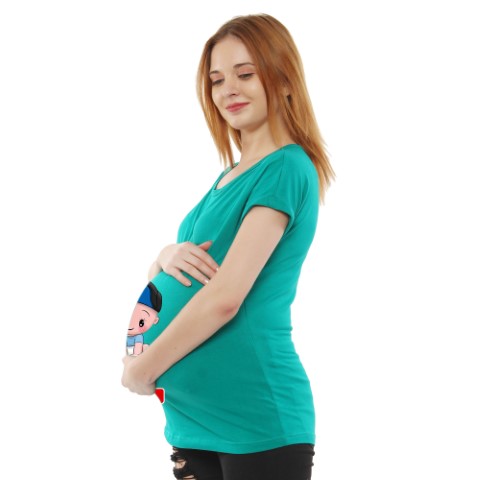 03 124 Women Pregnancy feeding Tshirt with Idli Printed Design