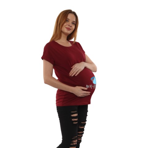 03 59 Women Pregnancy Tshirt with Is It Time Yet Printed Design