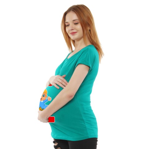 03 6 Women Pregnancy Tshirt with My Baby Love Samoosa Printed Design
