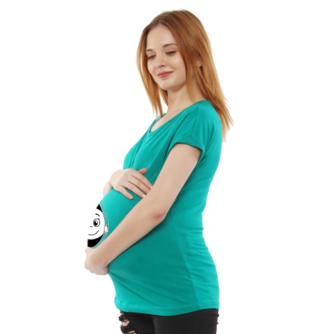 03 74 Women Prgnancy feeding Tshirt with Baby Peek Printed Design