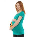 03 82 Women Pregnancy feeding Tshirt with Baby with Shield Printed Design