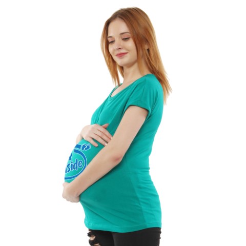 03 95 Women Pregnancy feeding Tshirt with BabyInside Printed Design