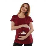 1 1056 Women Pregnancy feeding Tshirt with Flying baby zip Printed Design