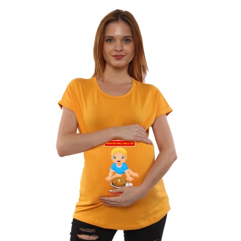 1 1077 Women Pregnancy feeding Tshirt with Parthe wali se Printed Design