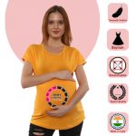 1 120 Women Pregnancy Tshirt with Baby loading Printed Design