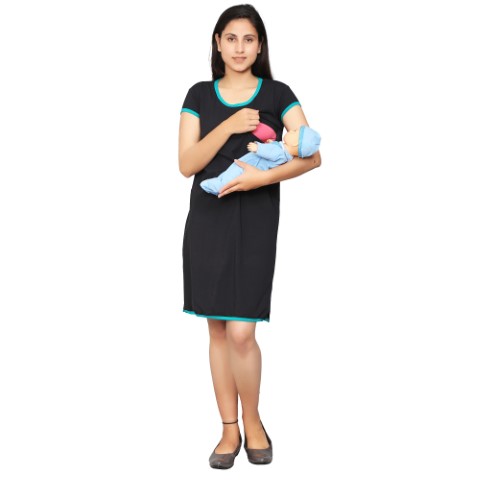 1 322 Women Pregnancy feeding tunic top with BabyInside Printed Design
