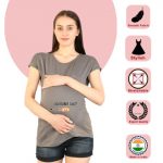 1 47 Women Pregnancy Tshirt with Lightssaber Duel Printed Design