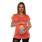1 623 Women Pregnancy feeding Tshirt with My Baby Love Samoosa Printed Design