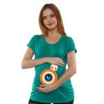 1 677 Women Pregnancy feeding Tshirt with Baby with Shield Printed Design