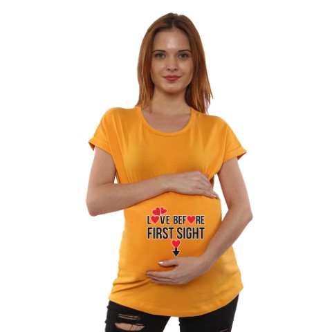 1 851 Women Pregnancy feeding Tshirt with Love before first sight Printed Design