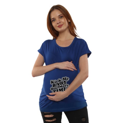 1 864 Women Pregnancy feeding Tshirt with Kick me baby one more time Printed Design