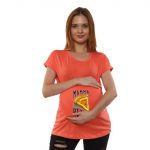 1 939 Women Pregnancy feeding Tshirt with Ma pizza Printed Design