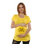 1a 31 Women Pregnancy Tshirt with Bump Ahaed Printed Design