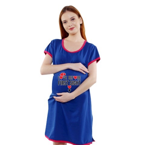 1a 390 Women Pregnancy feeding tunic top with Love at first sight Printed Design