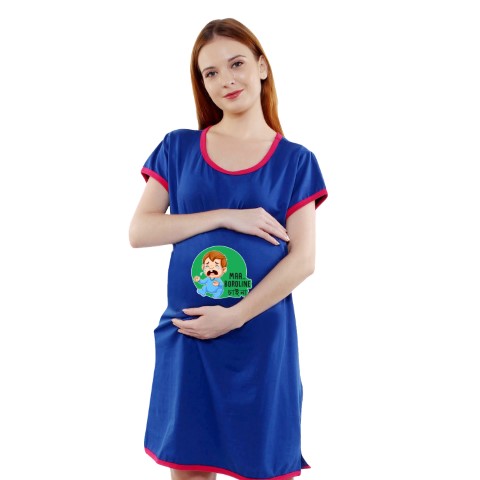 1a 463 Women Pregnancy feeding tunic top with Ma Ma Maboroline Printed Design