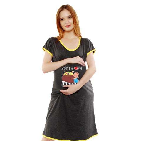 1a 503 Women Pregnancy feeding tunic top with Baby love biryani Printed Design