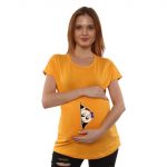 1a 60 Women Pregnancy Tshirt with Girl Cross Zip Printed Design
