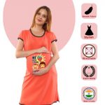 1b 105 Women Pregnancy feeding tunic top with We both scream Printed Design