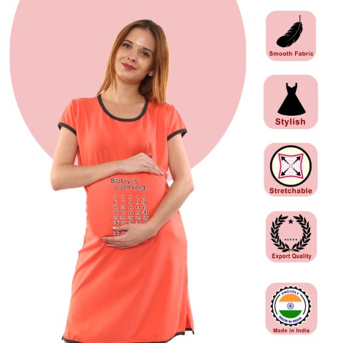 1b 33 Women Pregnancy feeding tunic top with Baby calender Printed Design